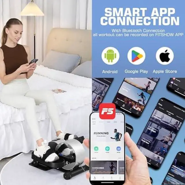 Alt view image 3 of 5 - YOUNGFIT Under Desk Elliptical, Ellipse Leg Exerciser While Sitting for Seniors, Electric Seated Pedal Exerciser with Fitness APP, Remote Control, Quiet &Portable for Home Office Use