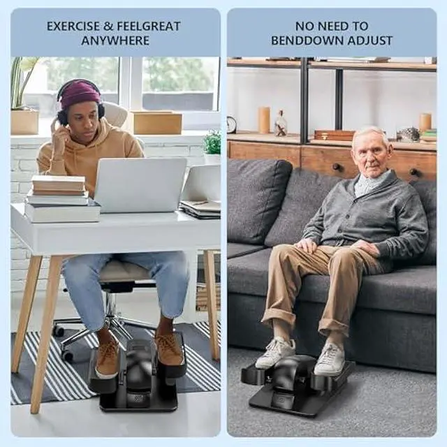 Alt view image 6 of 6 - Elipse Leg Exerciser Electric as Seen on TV Under Desk Elliptical with 12 Adjustable Speed Quiet & Portable Peddler Exerciser for Seniors with Remote Control Leg Exerciser While Sitting for Seniors