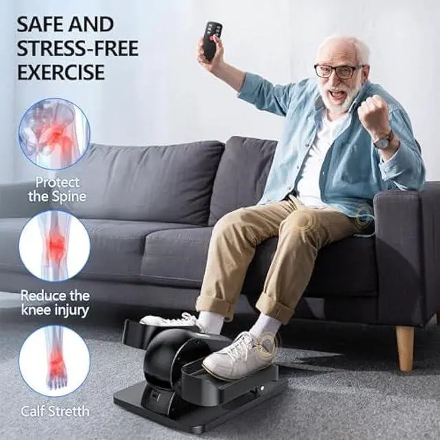 Alt view image 4 of 6 - Elipse Leg Exerciser Electric as Seen on TV Under Desk Elliptical with 12 Adjustable Speed Quiet & Portable Peddler Exerciser for Seniors with Remote Control Leg Exerciser While Sitting for Seniors
