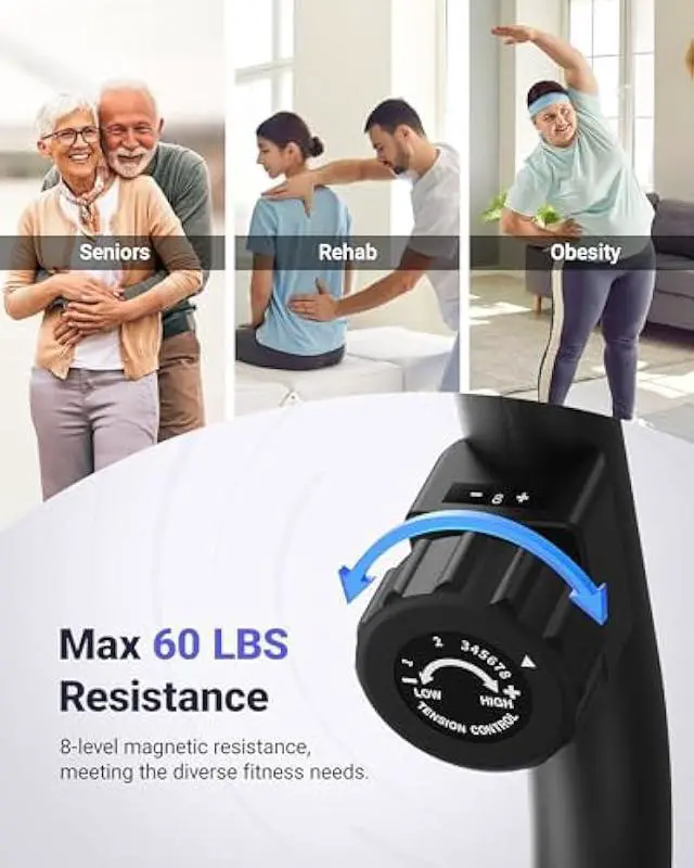 Alt view image 5 of 5 - MERACH Recumbent Exercise Bike for Home with Smart Bluetooth and Exclusive App Connectivity, LCD, Heart Rate Handle, Magnetic Recumbent Bikes S08/S23