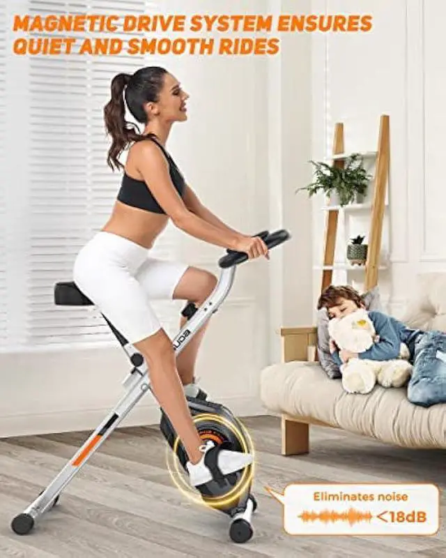 Alt view image 2 of 5 - YOSUDA Folding Exercise Bike - Foldable Stationary Bike for Home Gym Workout