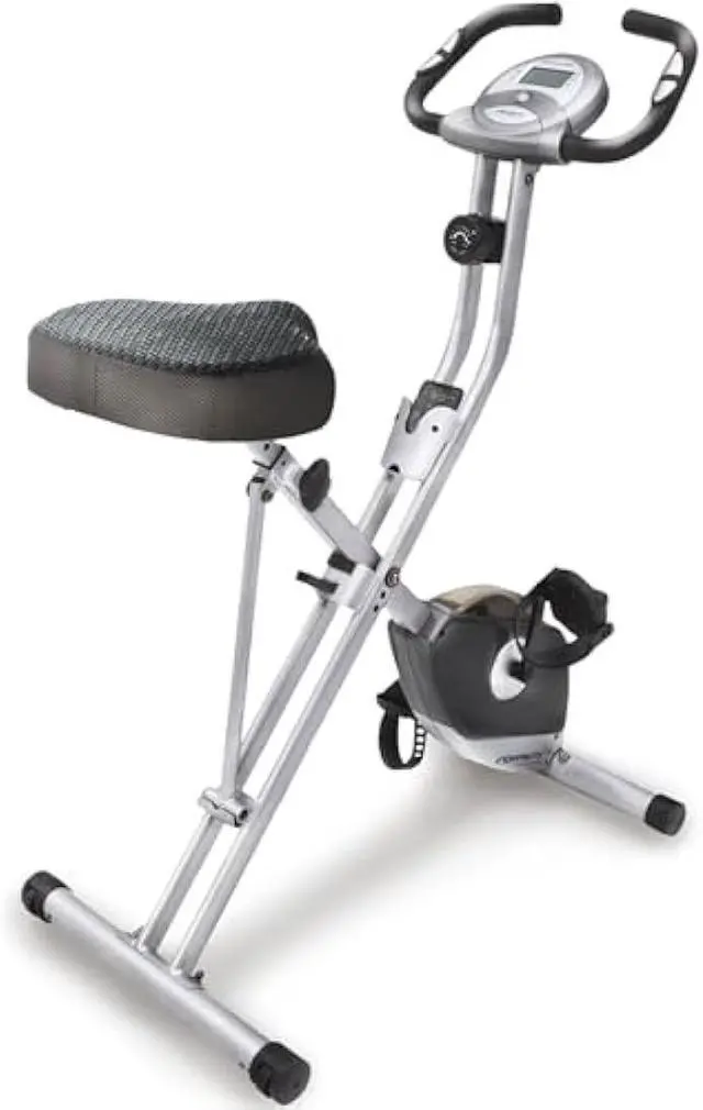 Main image of Exerpeutic Foldable Exercise Bike, 8 levels of Resistance Stationary Bicycle with Airsoft Seat, LCD Display to Track Distance, Calories, Time and Speed