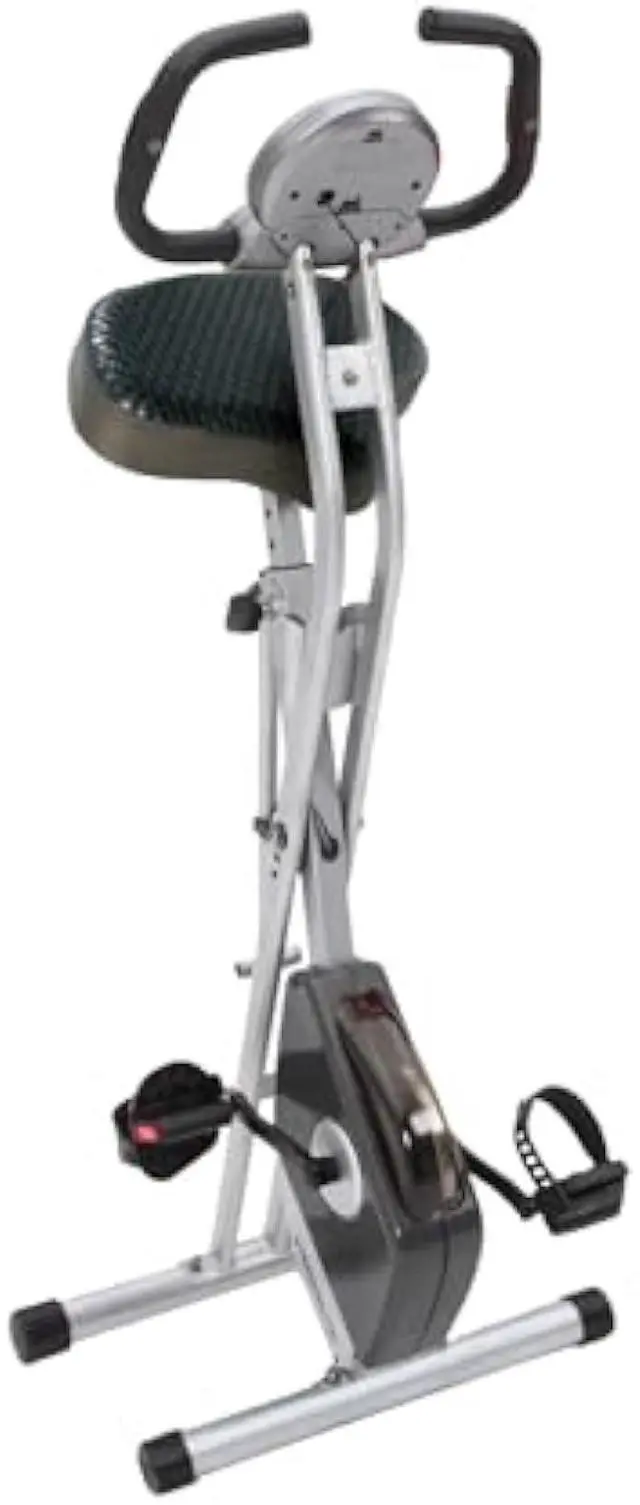Alt view image 5 of 6 - Exerpeutic Foldable Exercise Bike, 8 levels of Resistance Stationary Bicycle with Airsoft Seat, LCD Display to Track Distance, Calories, Time and Speed