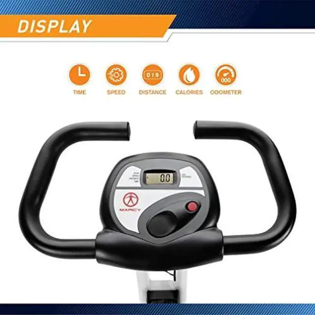 Alt view image 3 of 5 - Marcy Foldable Upright Exercise Bike with Adjustable Resistance for Cardio Workout & Strength Training - Multiple Styles Available
