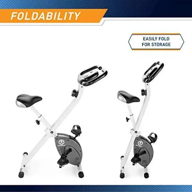 Alt view image 4 of 5 - Marcy Foldable Upright Exercise Bike with Adjustable Resistance for Cardio Workout & Strength Training - Multiple Styles Available