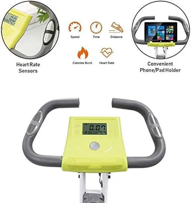 Alt view image 4 of 6 - leikefitness LEIKE X Bike Ultra-Quiet Folding Exercise Bike, Magnetic Upright Bicycle with Heart Rate,LCD Monitor and easy to assemble