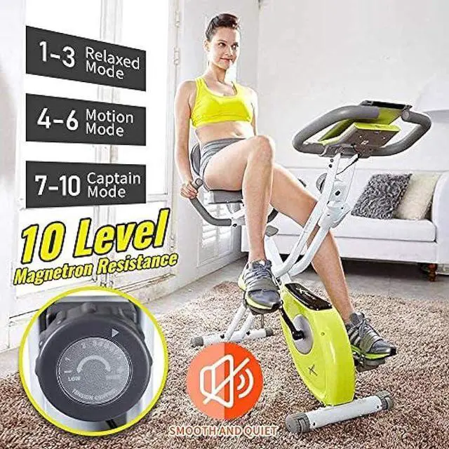 Alt view image 6 of 6 - leikefitness LEIKE X Bike Ultra-Quiet Folding Exercise Bike, Magnetic Upright Bicycle with Heart Rate,LCD Monitor and easy to assemble