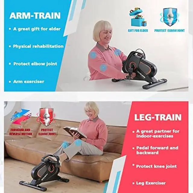 Alt view image 2 of 5 - YOSUDA Under Desk Bike Pedal Exerciser - Magnetic Mini Exercise Bike for Arm/Leg Exercise, Desk Pedal Bike for Home/Office Workout