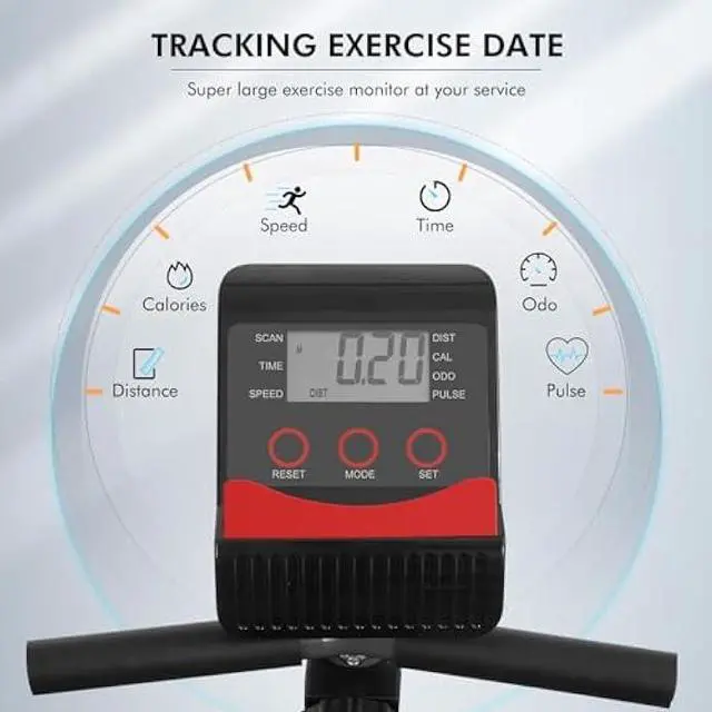 Alt view image 2 of 5 - Recumbent Exercise Bike for Home Magnetic Stationary Bike for Adult Seniors, Workout Equipment for Gym, LCD, Heart Rate Handle,Indoor