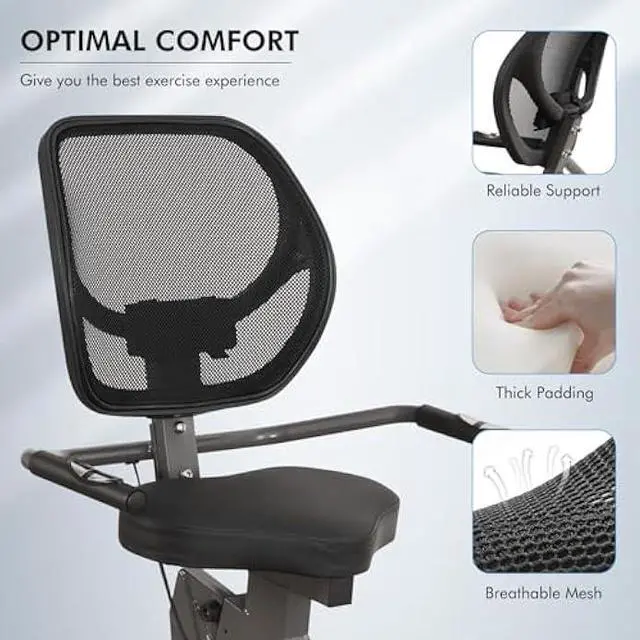 Alt view image 5 of 5 - Recumbent Exercise Bike for Home Magnetic Stationary Bike for Adult Seniors, Workout Equipment for Gym, LCD, Heart Rate Handle,Indoor