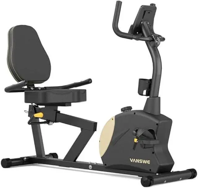 Main image of VANSWE Recumbent Exercise Bike, Recumbent Stationary Bikes for Home 400 LBS Weight Capacity, Exercise Bike for Home Seniors with Smart App and Bluetooth Connectivity, LED Display, Pulse Handle