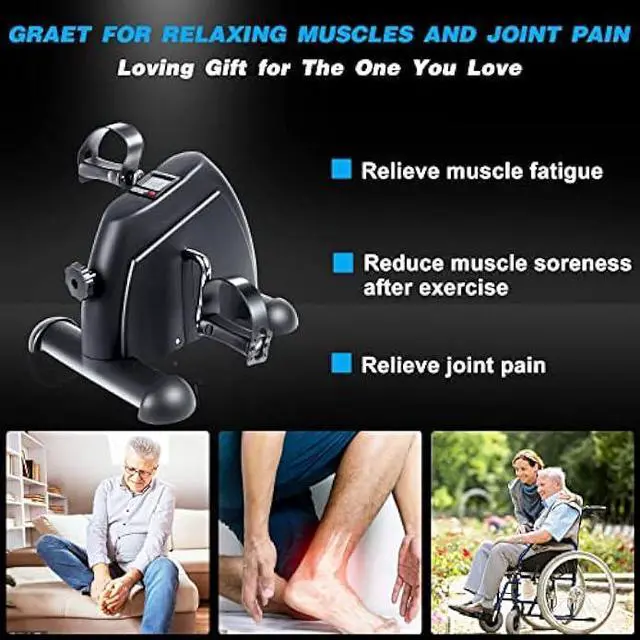 Alt view image 2 of 5 - YSSOA Pedal Exercise Bike, Under Desk Bike Pedal Exerciser, Portable Mini Exercise Bike for Arms and Legs Workout, Resistance Adjustable, Lightweight Size for Saving Space,Black