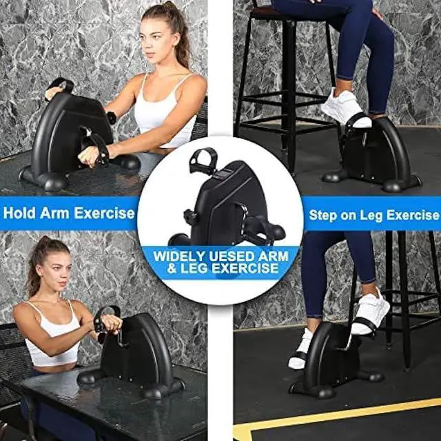 Alt view image 5 of 5 - YSSOA Pedal Exercise Bike, Under Desk Bike Pedal Exerciser, Portable Mini Exercise Bike for Arms and Legs Workout, Resistance Adjustable, Lightweight Size for Saving Space,Black