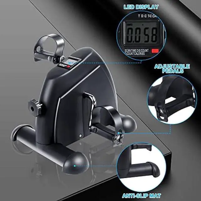 Alt view image 3 of 5 - YSSOA Pedal Exercise Bike, Under Desk Bike Pedal Exerciser, Portable Mini Exercise Bike for Arms and Legs Workout, Resistance Adjustable, Lightweight Size for Saving Space,Black