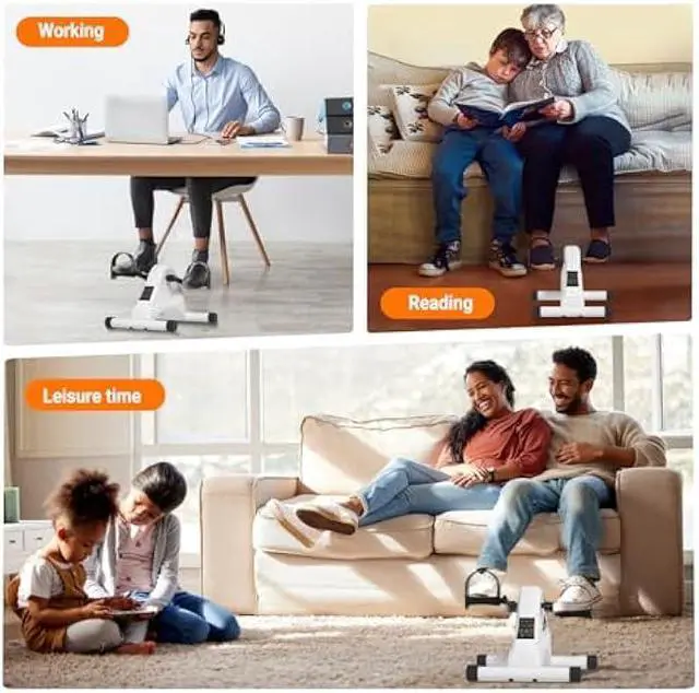 Alt view image 4 of 6 - TODO Motorized Pedal Exerciser Mini Exercise Bikes, Under Desk Bike Peddler Exerciser for Seniors Rehab and Arm Leg Physical Therapy