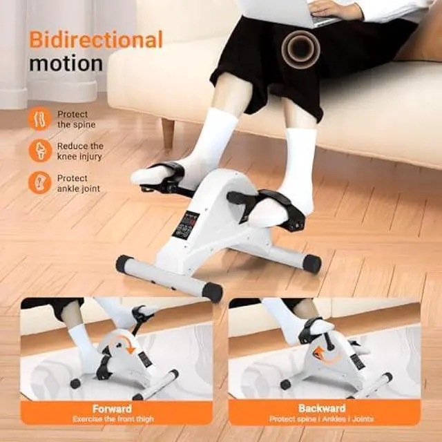 Alt view image 3 of 6 - TODO Motorized Pedal Exerciser Mini Exercise Bikes, Under Desk Bike Peddler Exerciser for Seniors Rehab and Arm Leg Physical Therapy