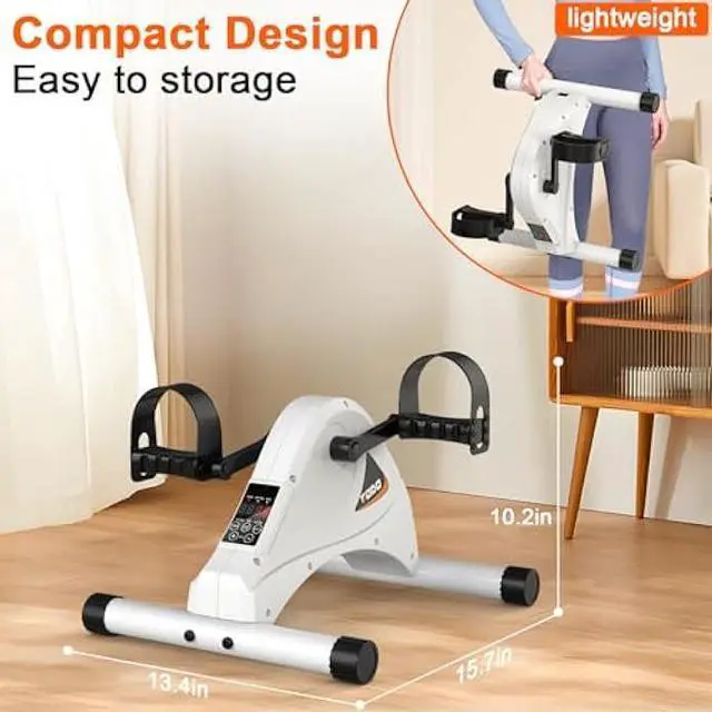 Alt view image 6 of 6 - TODO Motorized Pedal Exerciser Mini Exercise Bikes, Under Desk Bike Peddler Exerciser for Seniors Rehab and Arm Leg Physical Therapy