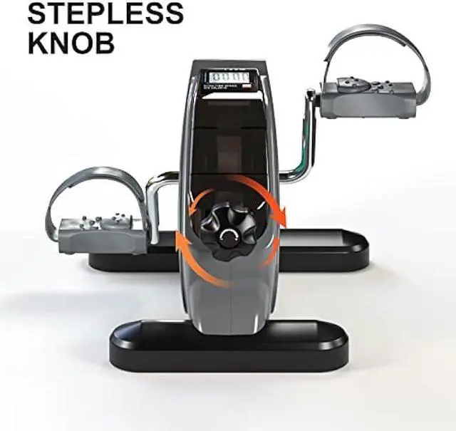 Alt view image 3 of 5 - Under Desk Bike Pedal Exerciser Portable Mini Home Exercise Bike with 5LBS Flywheel Sitting Peddler Exerciser for Seniors Legs and Arms Trainer Physical Therapy Equipment Fitness Exercise Bicycle