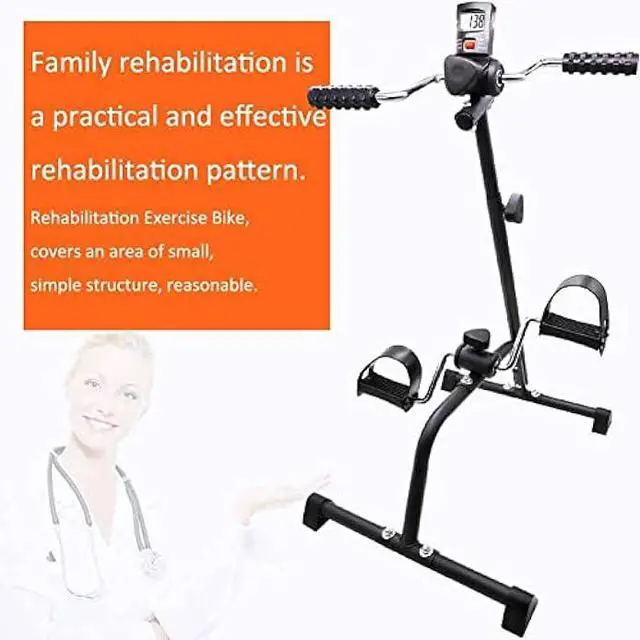 Alt view image 4 of 5 - Pedal Exerciser Bike Hand Arm Leg and Knee Peddler Adjustable Fitness Equipment for Seniors, Elderly Home Pedal Exercise Bike for Total Body, with Gift Box & Monitor
