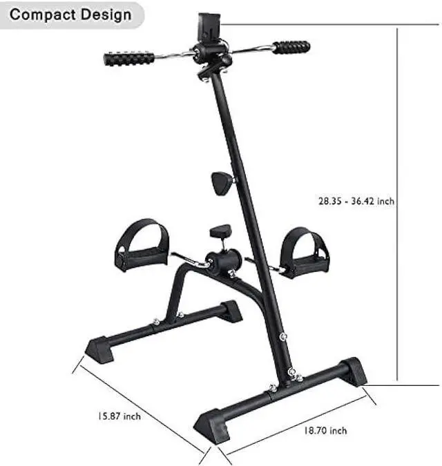 Alt view image 2 of 5 - Pedal Exerciser Bike Hand Arm Leg and Knee Peddler Adjustable Fitness Equipment for Seniors, Elderly Home Pedal Exercise Bike for Total Body, with Gift Box & Monitor