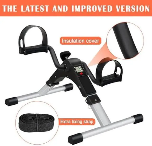 Alt view image 2 of 7 - Under Desk Bike Pedal Exerciser, Upper & Lower Peddler Exerciser for Seniors with LCD Display, Fitness Folding Exerciser Peddler for Arm & Leg Workout