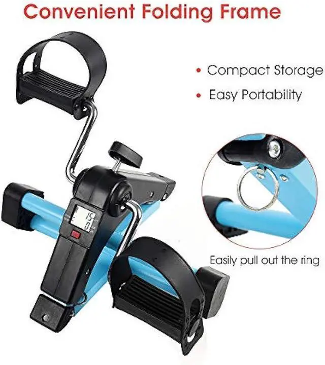 Alt view image 4 of 6 - AHMED Folding Under Desk Bike Pedal Exerciser for Arm/Leg Medical Fitness Exercise Bike Mini Portable Home Workout
