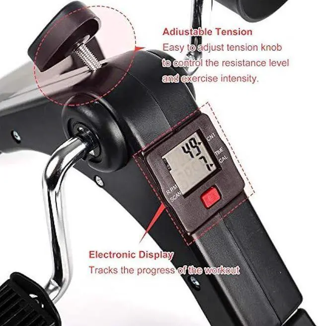 Alt view image 5 of 6 - AHMED Folding Under Desk Bike Pedal Exerciser for Arm/Leg Medical Fitness Exercise Bike Mini Portable Home Workout