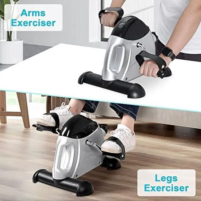 Alt view image 4 of 5 - Mini Exercise Bike, himaly Under Desk Bike Pedal Exerciser Portable Foot Cycle Arm & Leg Peddler Machine with LCD Screen Displays
