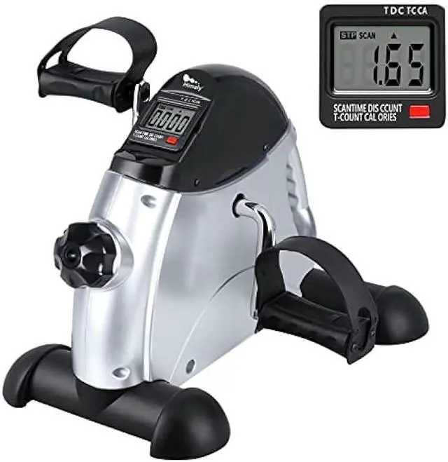 Main image of Mini Exercise Bike, himaly Under Desk Bike Pedal Exerciser Portable Foot Cycle Arm & Leg Peddler Machine with LCD Screen Displays