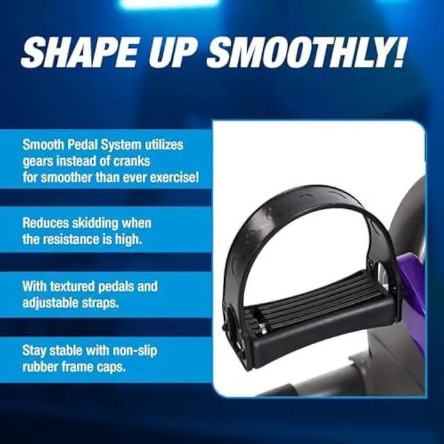 Alt view image 4 of 5 - Stamina Compact Adjustable Mini Under Desk Exercise Bike Workout Equipment for Cardio with Smooth Pedal System and Resistance Dial