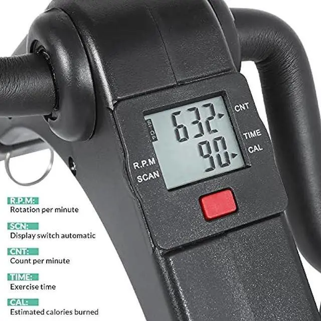 Alt view image 2 of 7 - VIVIJASON Pedal Exerciser - Folding Portable Exercise Peddler - Under Desk Mini Exercise Bike for Arm/Leg Workout - Adjustable Fitness Rehab Equipment for Elderly Seniors with LCD Display