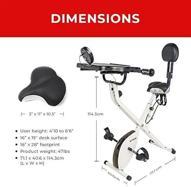Alt view image 4 of 5 - FitDesk Bike Desk 3.0 - Adjustable Height Standing Desk Exercise Bike, Built-in Tablet Holder, Lightweight Stationary Laptop Table for Home Office, Supports Up to 300 lbs, Ideal for Home Workouts