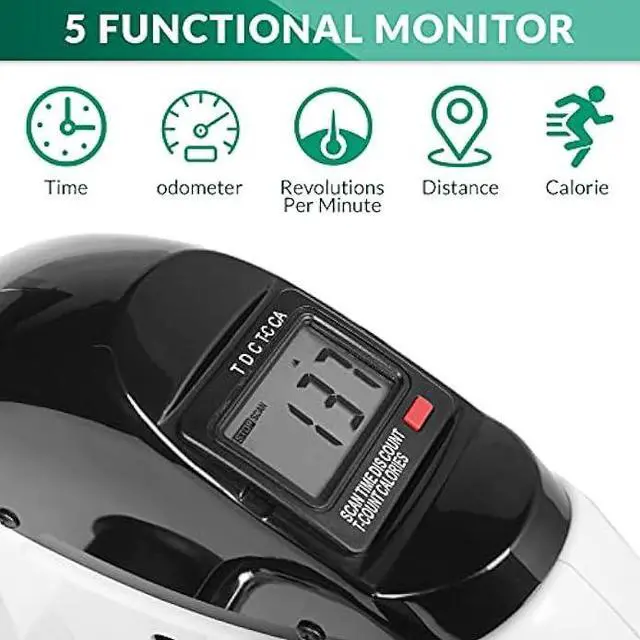 Alt view image 2 of 5 - VIVIJASON Pedal Exerciser - Stationary Under Desk Mini Exercise Peddler - Low Impact, Portable Mini Cycle Bike - Physical Therapy Leg Arm Exercisers Peddler for Elderly Seniors with Electronic Display