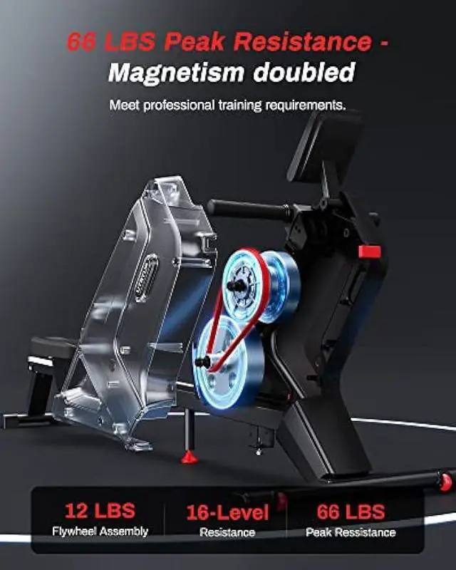 Alt view image 2 of 5 - Magnetic Rowing Machines for Home (R05), Water Rowing (R10), 16 Levels of Quiet Resistance Foldable Compact Rowing Machine 350 LB Weight Capacity with Bluetooth, App Supported, Tablet Holder
