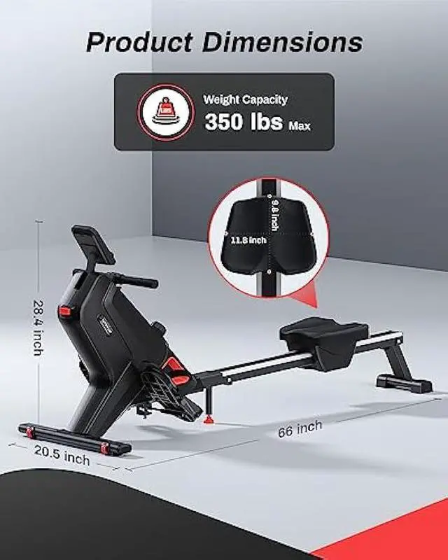 Alt view image 5 of 5 - Magnetic Rowing Machines for Home (R05), Water Rowing (R10), 16 Levels of Quiet Resistance Foldable Compact Rowing Machine 350 LB Weight Capacity with Bluetooth, App Supported, Tablet Holder