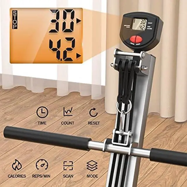 Alt view image 5 of 5 - Rowing Machine for Home Use, LUBBYGIM Rowing Machine Foldable Rower with LCD Monitor - Hyper-Quiet & Smooth - 2024 Upgraded Version with 300LBS Loading Capacity