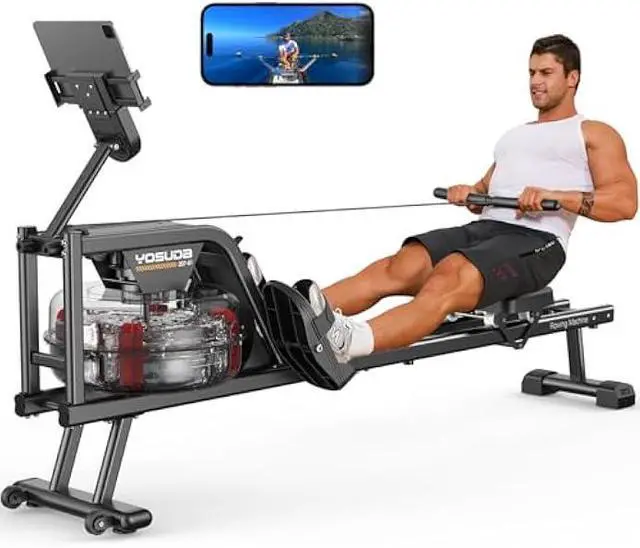 Main image of YOSUDA Magnetic/Water Rowing Machine 350 LB Weight Capacity - Foldable Rower for Home Use with Bluetooth, App Supported, Tablet Holder and Comfortable Seat Cushion