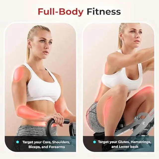 Alt view image 2 of 5 - Sunny Health & Fitness Row-N-Ride Squat Assist Trainer, Foldable & Easy Setup Exercise Equipment w/Adjustable Resistance, Home Gym Training Machine for Arm, Glute & Leg Workout, Optional in Colors
