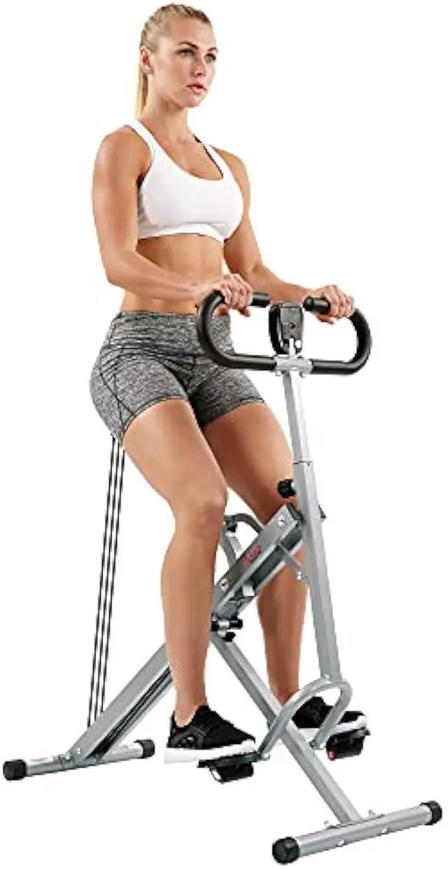 Main image of Sunny Health & Fitness Row-N-Ride Squat Assist Trainer, Foldable & Easy Setup Exercise Equipment w/Adjustable Resistance, Home Gym Training Machine for Arm, Glute & Leg Workout, Optional in Colors