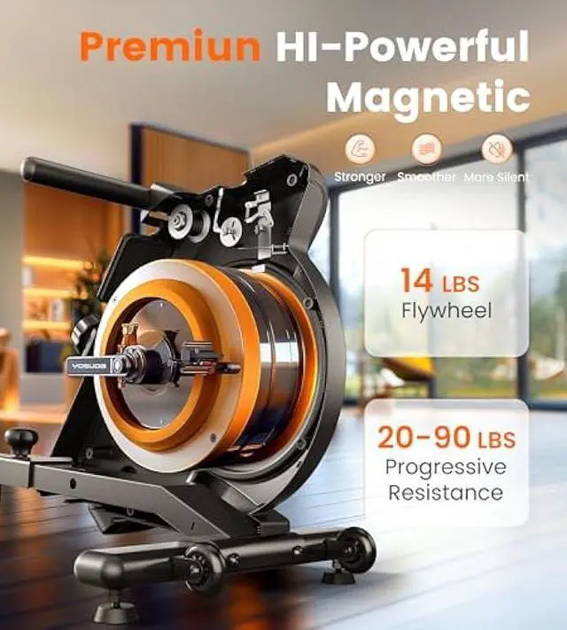 Alt view image 2 of 5 - YOSUDA Magnetic/Water Rowing Machine 350 LB Weight Capacity - Foldable Rower for Home Use with Bluetooth, App Supported, Tablet Holder and Comfortable Seat Cushion