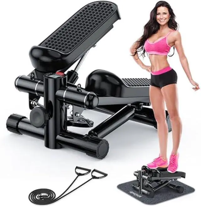 Main image of Steppers for Exercise at Home, KitGody Mini Stepper with Resistance Bands, Portable Stair Stepper for Home 330LBS Capacity, Adjustable Height Fitness Stepper Machine