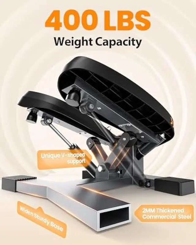Alt view image 4 of 5 - Sportsroyals Stair Stepper for Exercises-Twist/Mini Stepper with Resistance Bands and 330lbs Weight Capacity