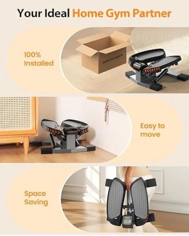 Alt view image 5 of 5 - Sportsroyals Stair Stepper for Exercises-Twist/Mini Stepper with Resistance Bands and 330lbs Weight Capacity