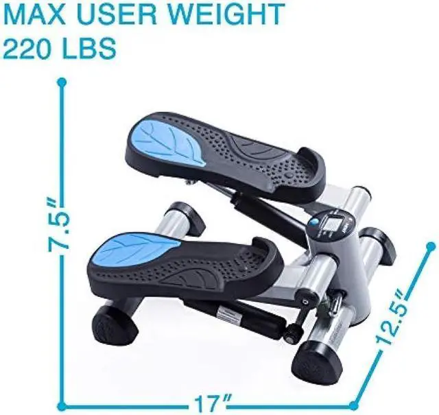 Alt view image 4 of 5 - Efitment Mini Stepper Steppers for Exercise at Home Stair Step Cardio Thigh Master Workout Equipment Fitness Pedal Exerciser Non-Slip Pedals with Resistance Bands LCD Digital Monitor Climber