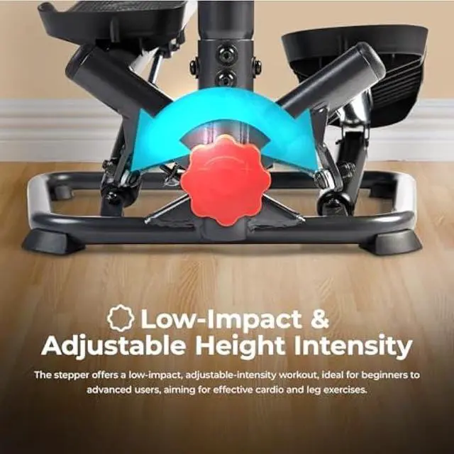 Alt view image 3 of 5 - Sunny Health & Fitness Steppers for Exercise at Home Exercising Workout Cardio Climber Thigh Space Squat Twist Stepper Advanced Twisted Resistance Band Step with Optional Free SunnyFit App Connection