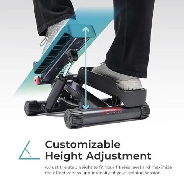 Alt view image 5 of 5 - Sunny Health & Fitness Mini Stepper for Exercise at Home, Stair Step Workout Machine with Resistance Band, Fullbody Cardio Equipment, Over 300lb Weight Capacity, Optional Free SunnyFit App Connection