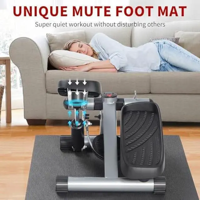 Alt view image 4 of 5 - Ktaxon Steppers for Exercise at Home, Stair Stepper Mini Stepper with Resistance Bands, Adjustable Height, Super Quiet, 330LBS Weight Capacity and LED Display for Home Workouts