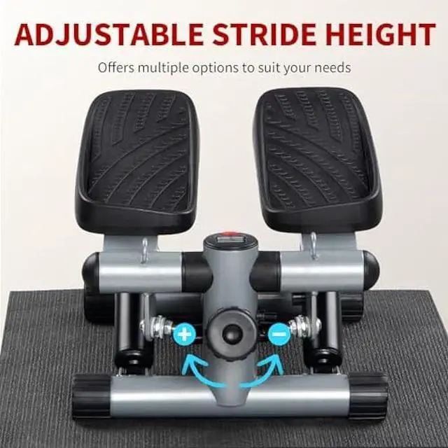 Alt view image 5 of 5 - Ktaxon Steppers for Exercise at Home, Stair Stepper Mini Stepper with Resistance Bands, Adjustable Height, Super Quiet, 330LBS Weight Capacity and LED Display for Home Workouts