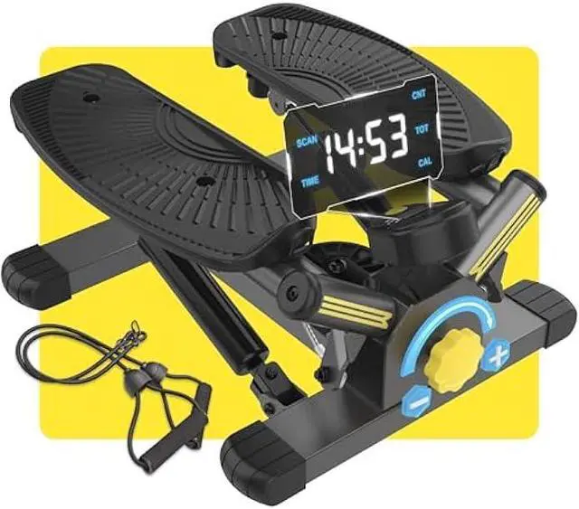 Main image of Stepper Machine with Resistance Bands, Mini Stepper with 300LBS Weight Capacity, Twist Stepper for Full Body Workout, Adjustable Step Height, Smooth and Quiet, Step Machine for Men Women