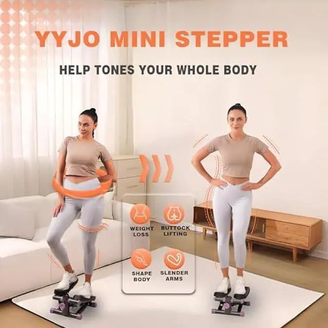 Alt view image 5 of 5 - Steppers for Exercise at Home, Mini Stepper with Resistance Bands Quiet Portable Stair Stepper for Buttocks Lifting and Body Shaping